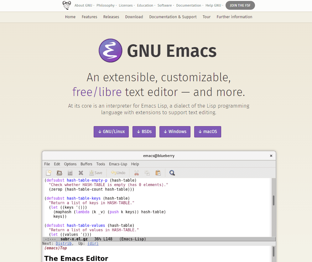 Emacsのサイトトップ